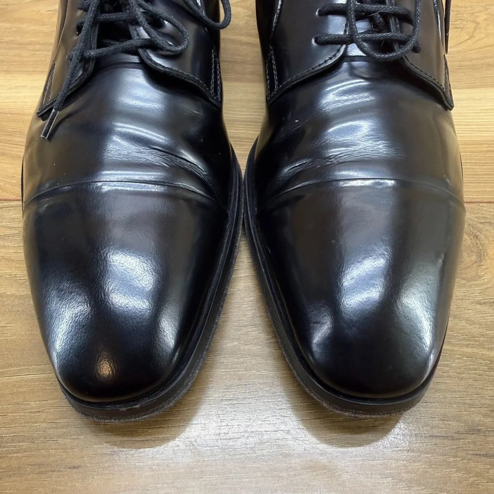 Paul Smith Cap Toe Oxfords Mens 10 EU 43 Black Leather Dress Shoes‎ Italy